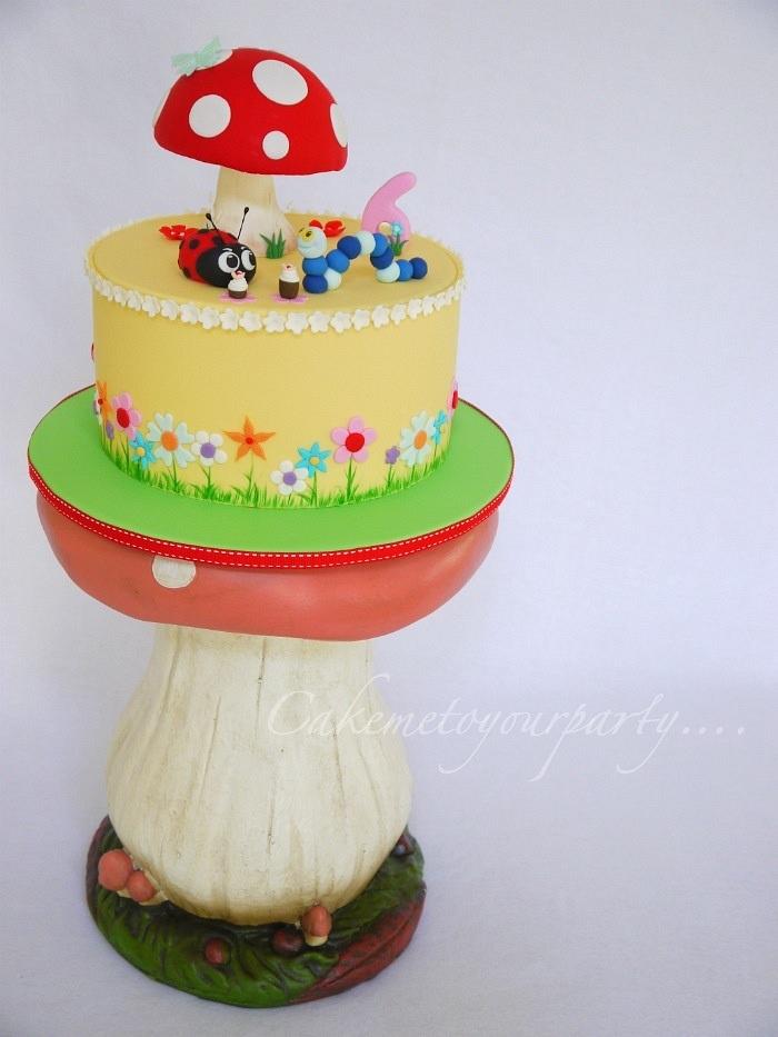 Ladybug/toadstool Cake