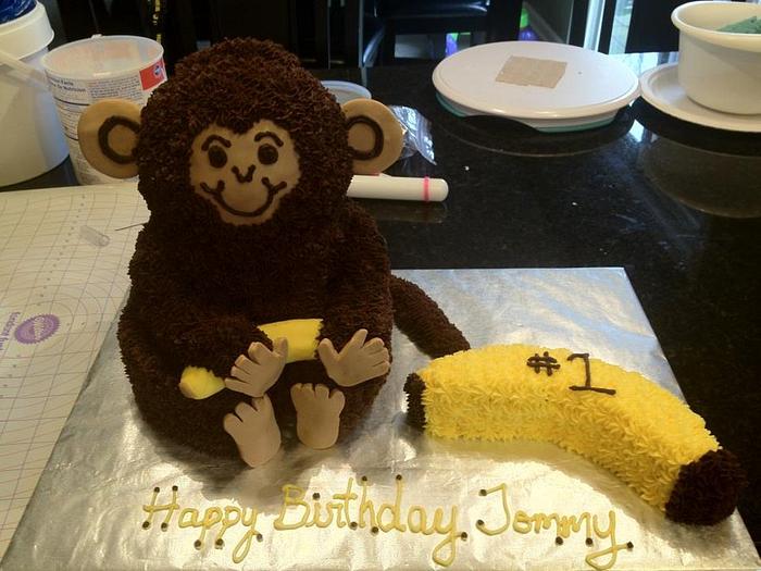 3D Monkey 1st Birthday