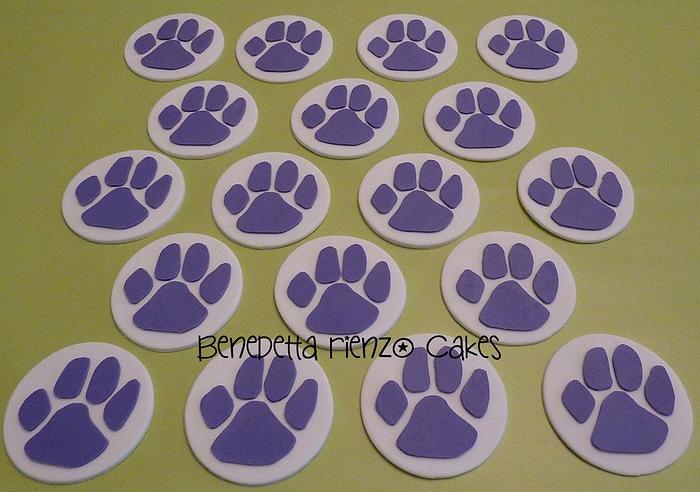 Bulldawg Paw Print Cupcake toppers