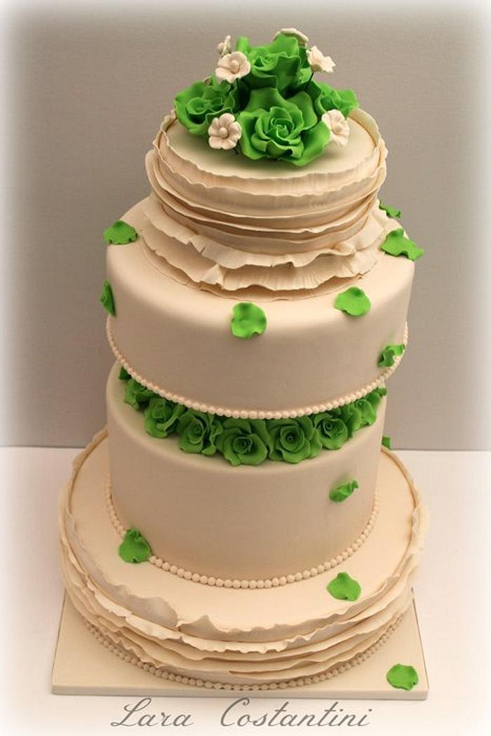 ....Ruffles Wedding Cake...