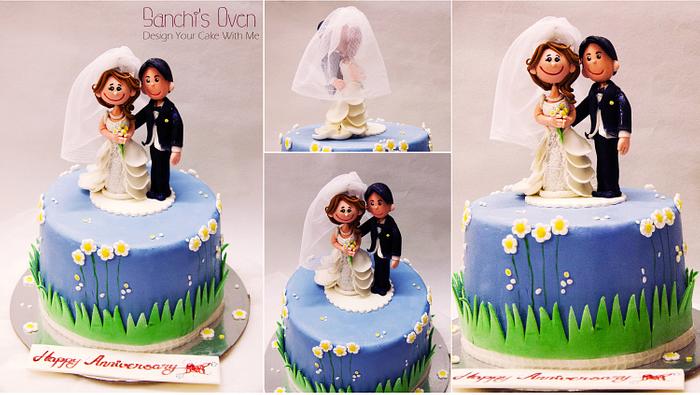 Customisable couple portrait heart bento cake | Eggyi.co