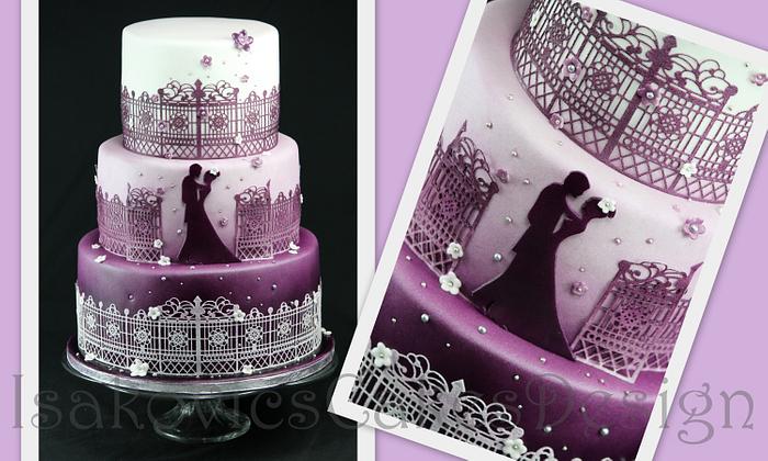 wedding in lilac cake