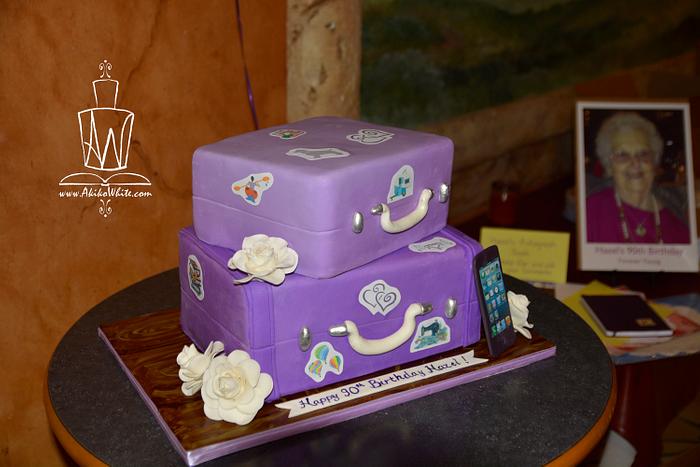 Purple Suitcase cakes