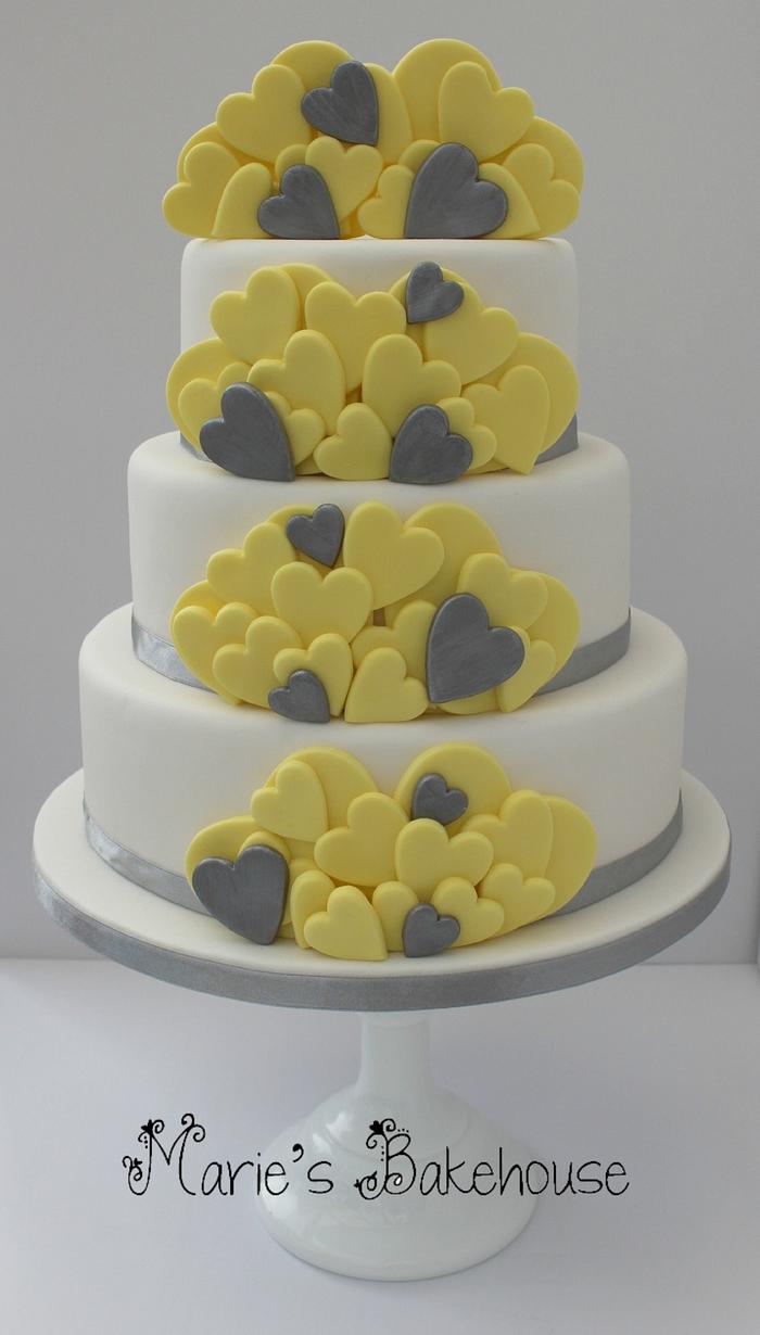Silver and Yellow Hearts