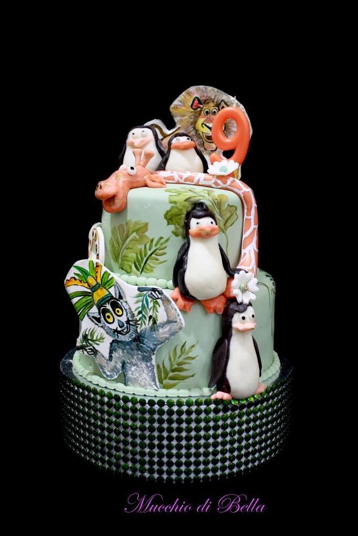 Madagascar-Themed Cake