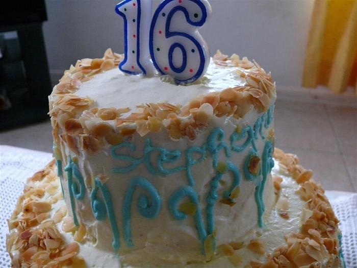 Almond and vanilla birthday cake