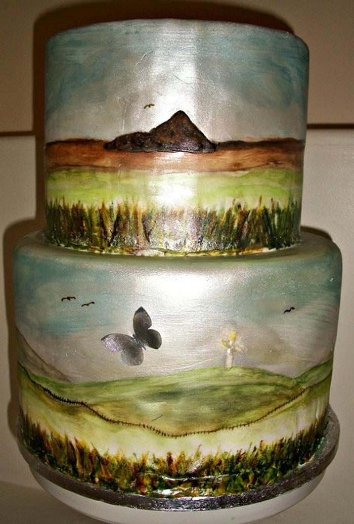 My 1st hand painted cake