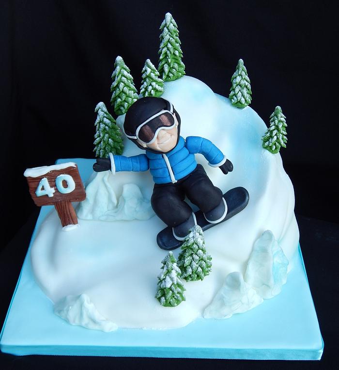 Snowboarders cake