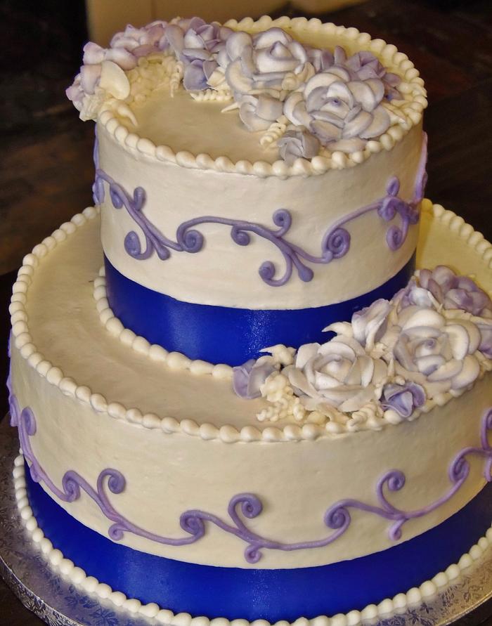 Buttercream roses wedding cake
