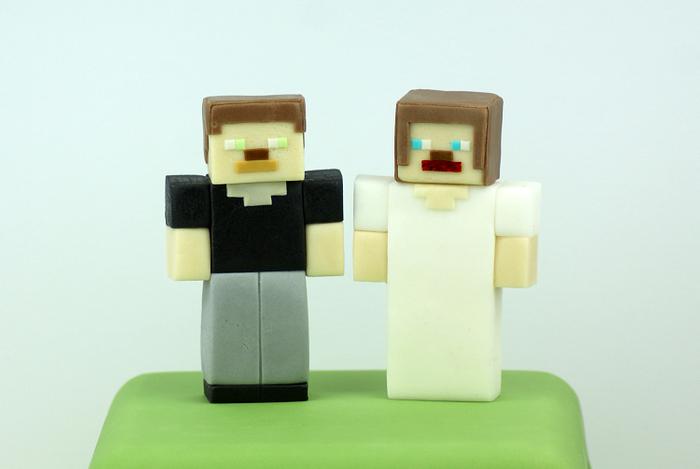 Sugar Minecraft Wedding Figurines
