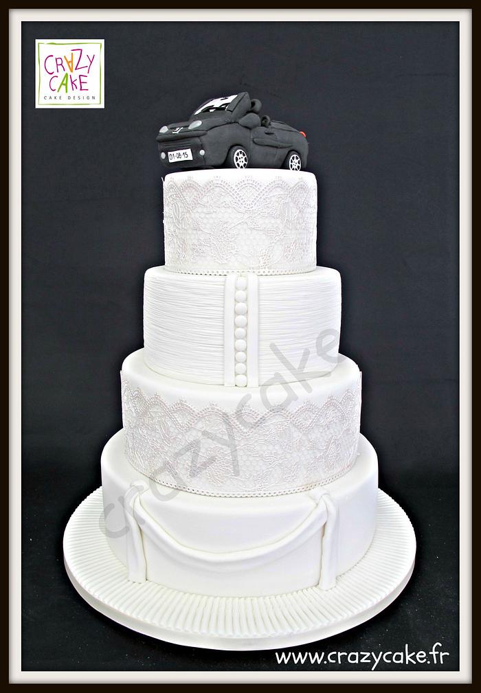 Surprise lace dreams wedding cake
