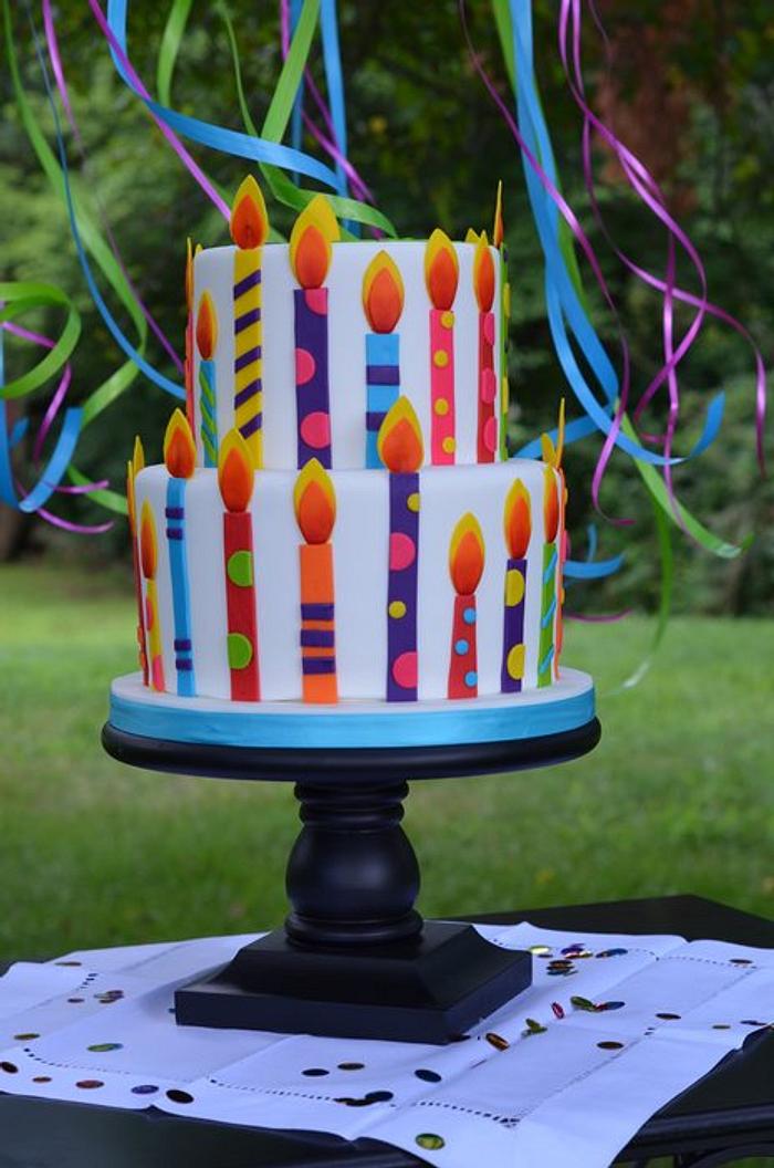 Candle birthday cake