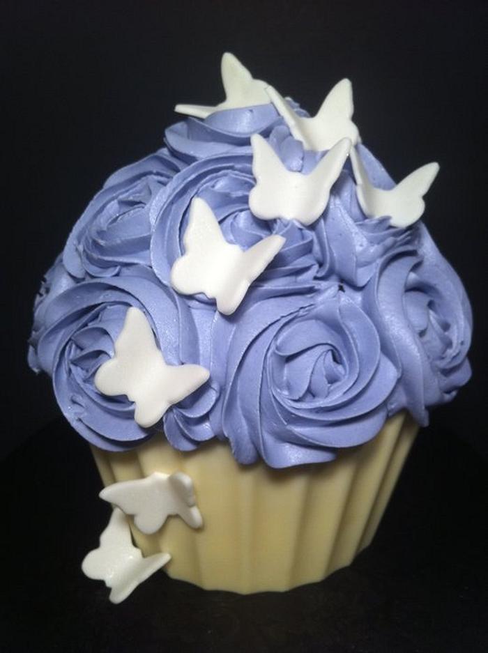 Roses and Butterflies Giant Cupcake