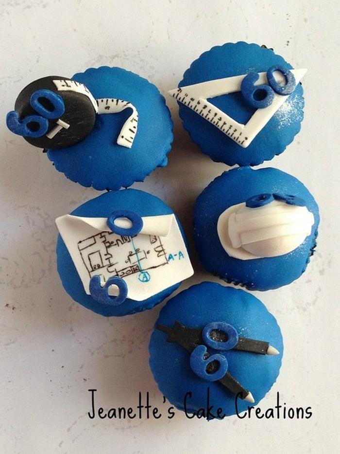 Architect's 60th Birthday cupcakes