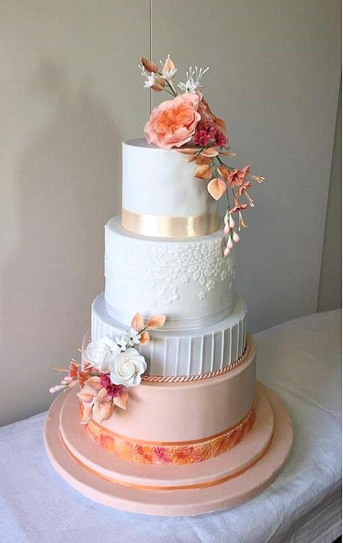 Wedding in apricot