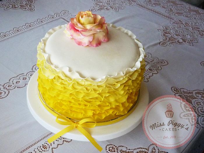 Ombre Yellow Rose