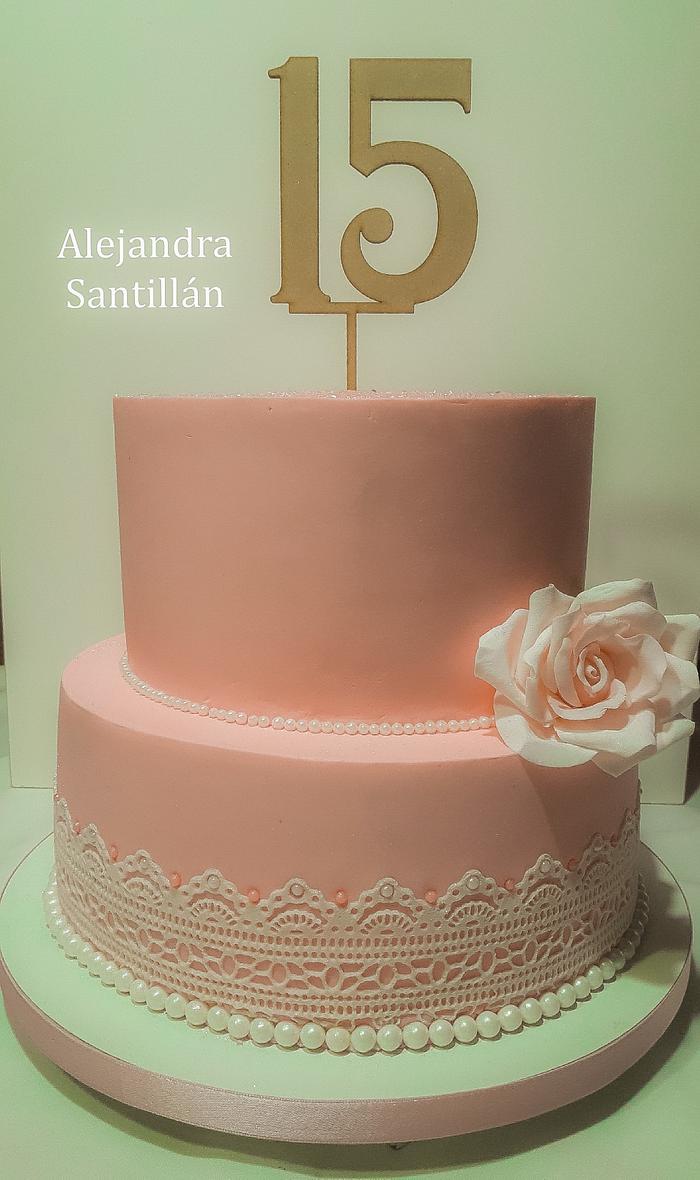 pastel de 15 años .