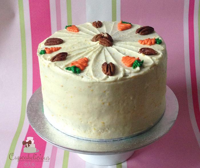 Carrot, ginger and pecan tea time cake