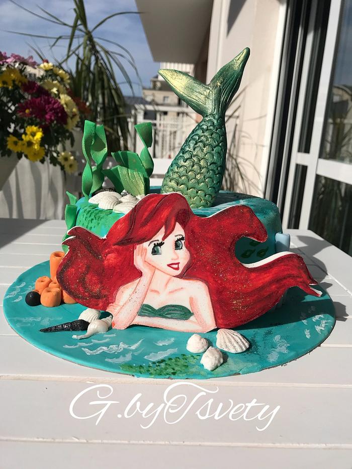 Littel mermaid cake 