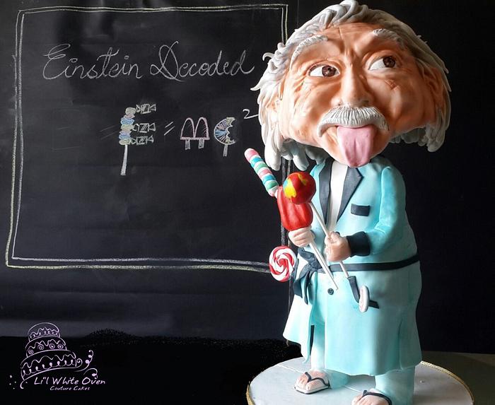 Bobblehead Einstein Cake - Lost in Candyland -ICAN Cake Collaboration