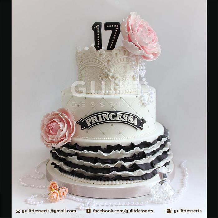 Chanel inspired Sweet 17th Cake