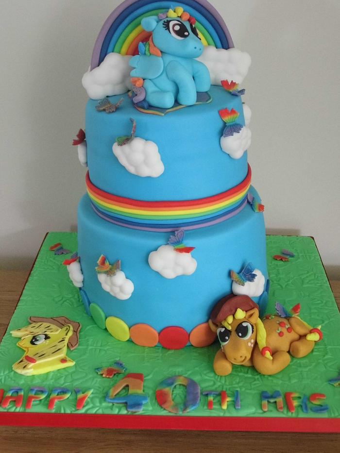My little pony rainbow cake.