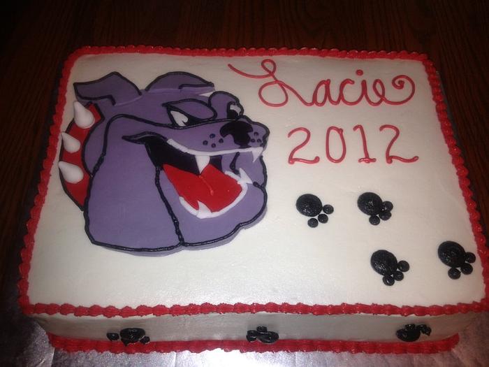 Bulldog Mascot Grad Cake