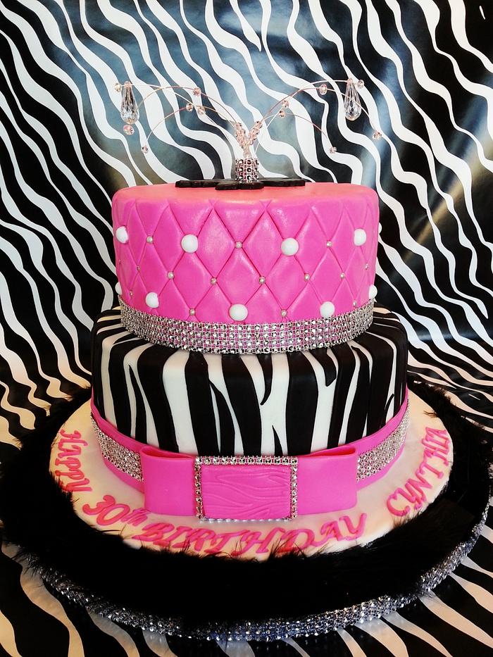 HOT PINK, ZEBRA STRIPES, FEATHERS, BLING, BLING AND BLING!!