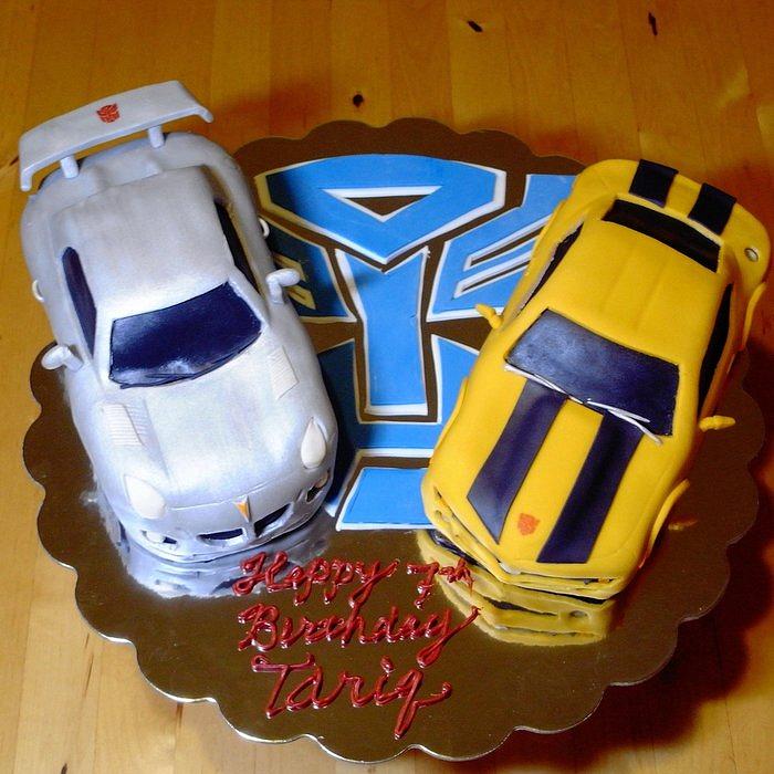 Transformers Jazz and Bumblebee Cake