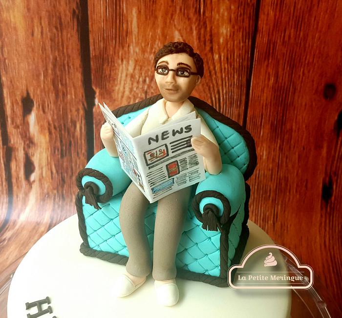 Newspaper and couch cake
