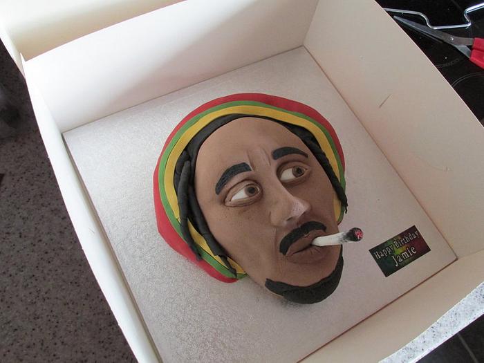 Bob Marley sculpted cake.