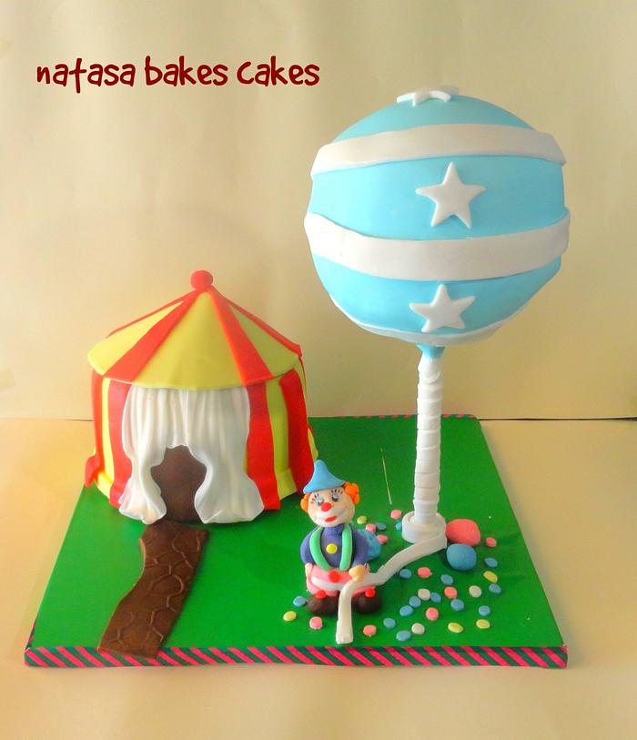 Circus anti gravity cake