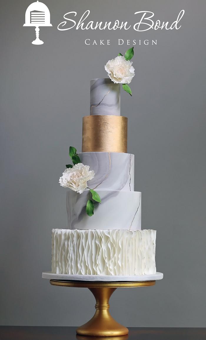 Marbled Gold Wedding Cake