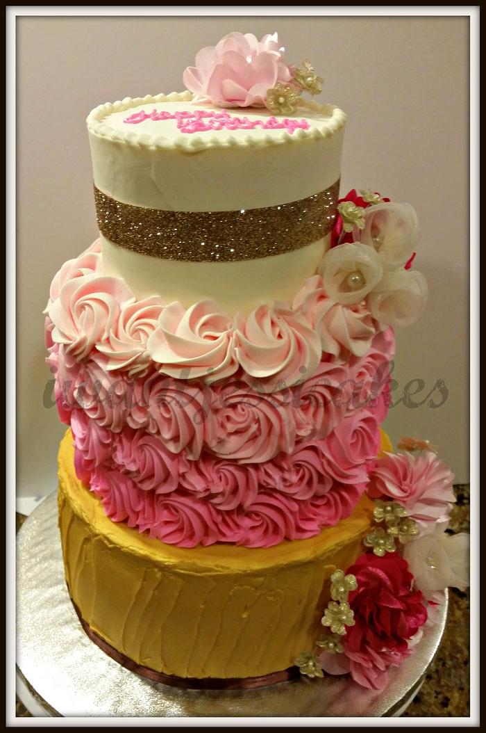 pink and gold bridal shower