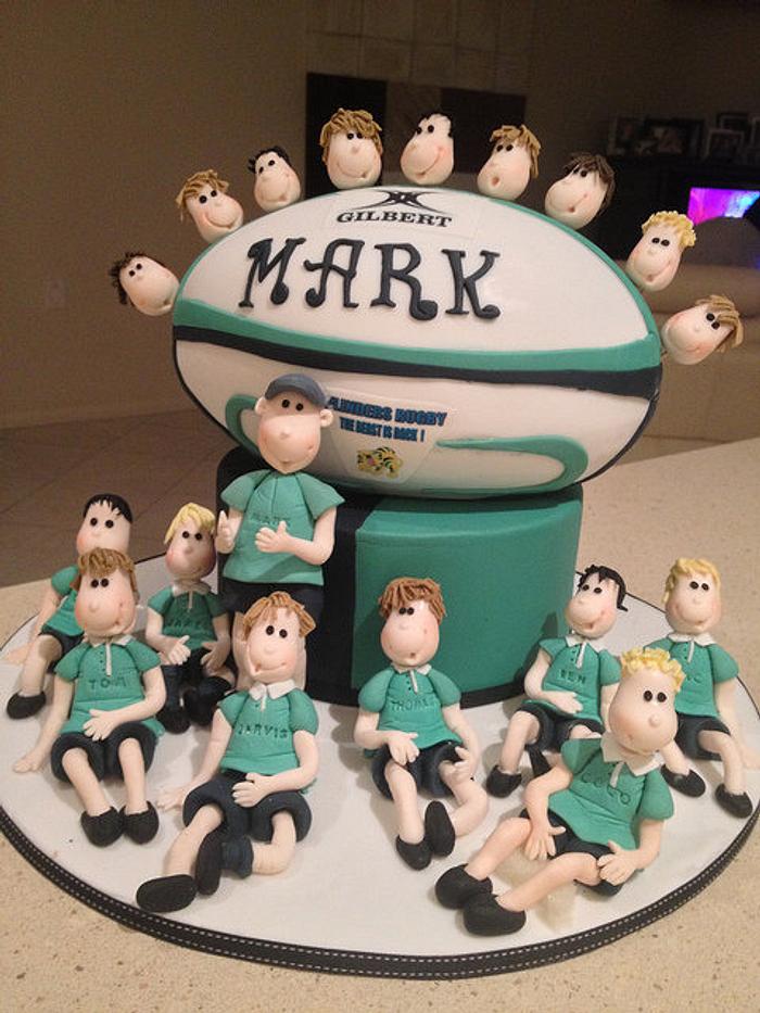 Rugby ball cake - best coach 