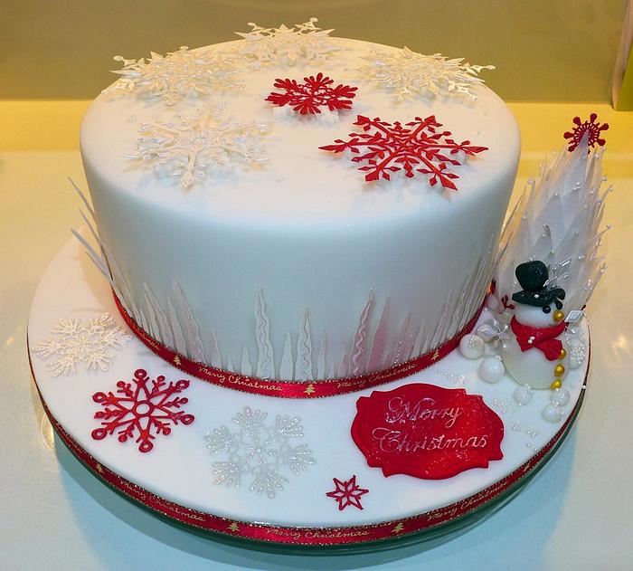"Snowflake" Christmas Cake