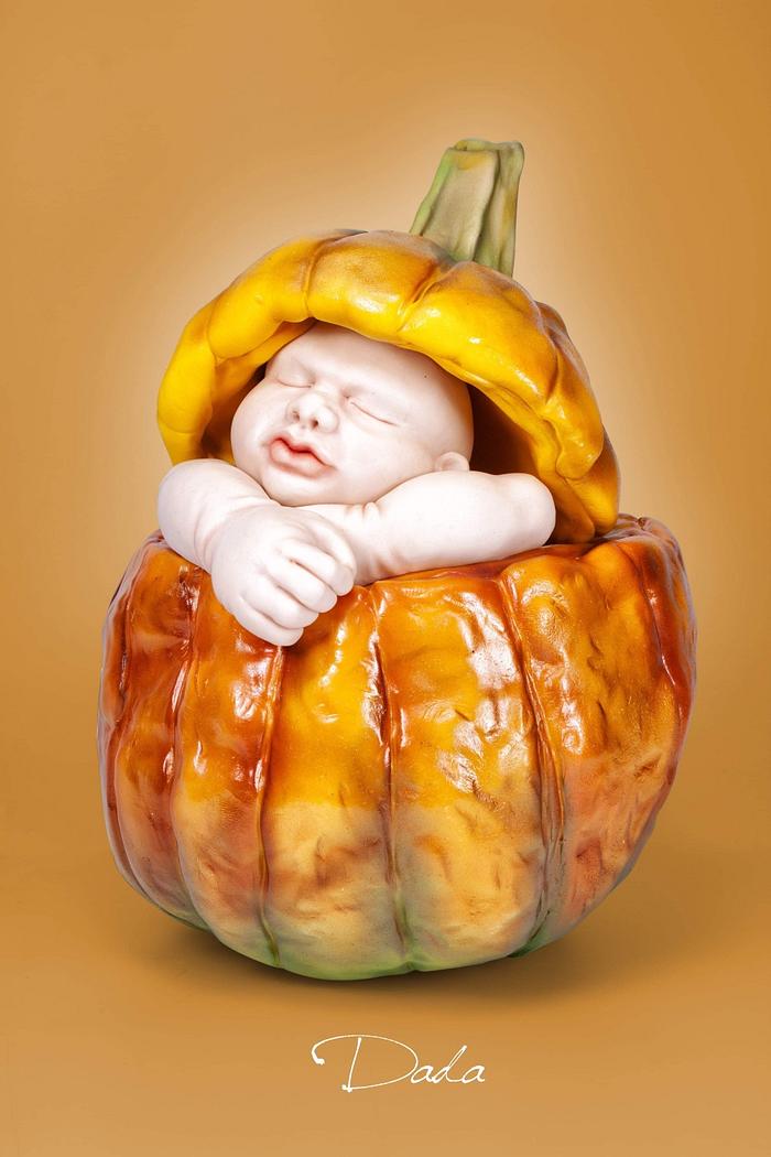 Baby in the pumpkin 