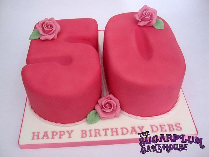 A Very Pink 50th Birthday Cake