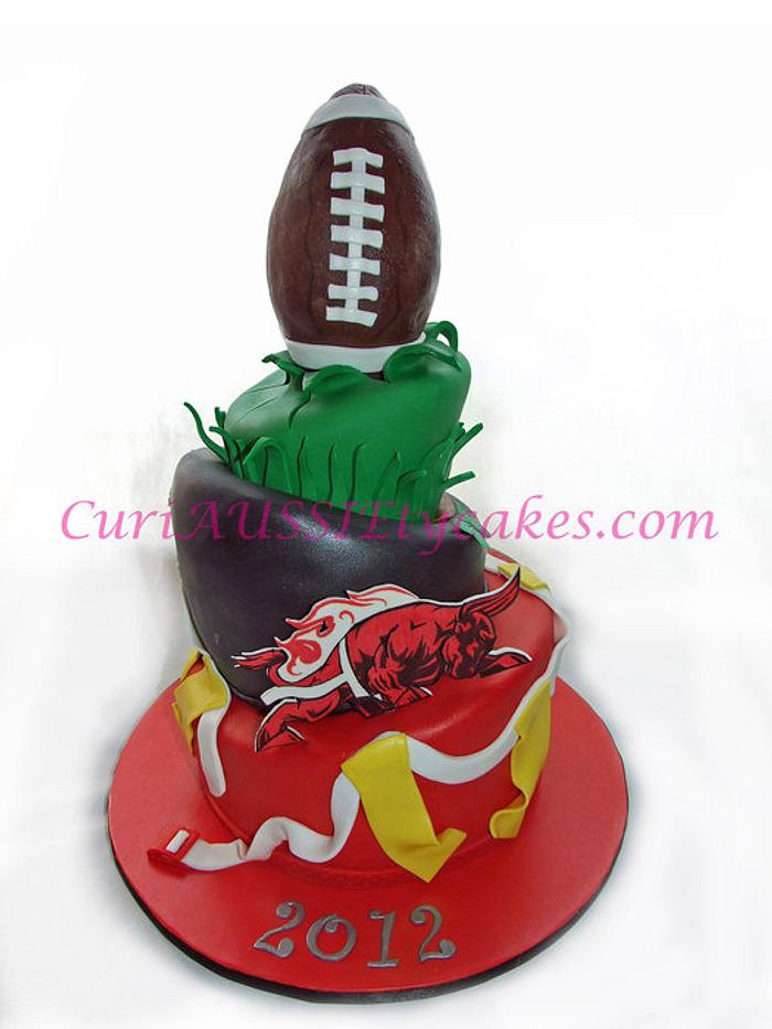 Bloomingdale Bulls girls flag football cake