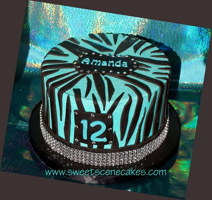 Tween Zebra Bling Cake