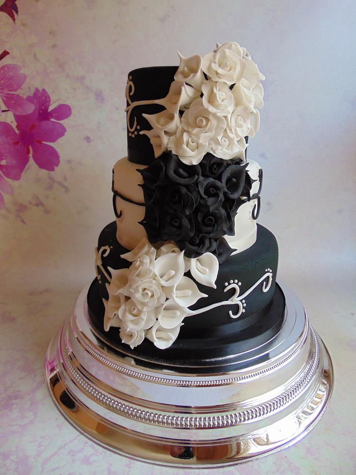 Black and White wedding cake