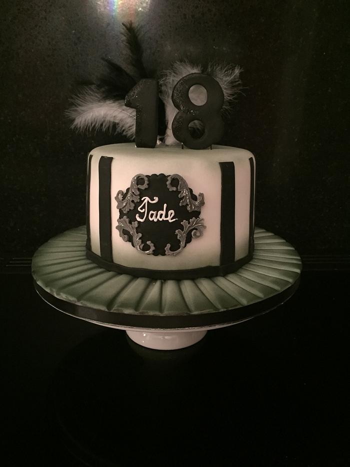 Chic ombré black and white cake