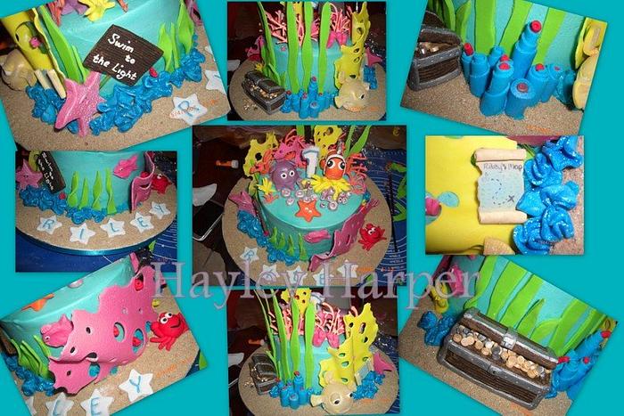 Finding Nemo coral reef cake