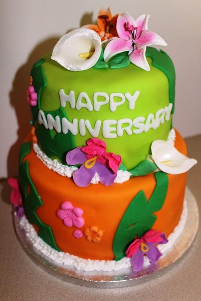 Hawaiian Anniversary cake 