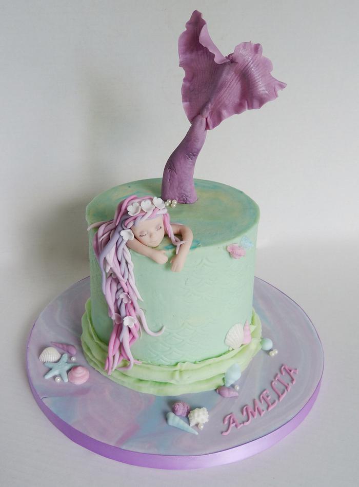 Mermaid under the sea cake