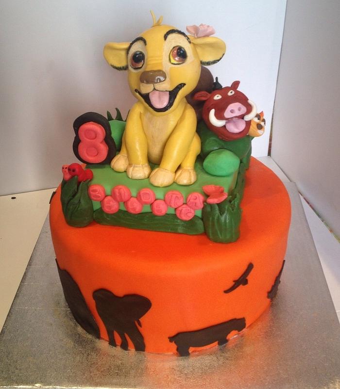 Simba the lion king cake