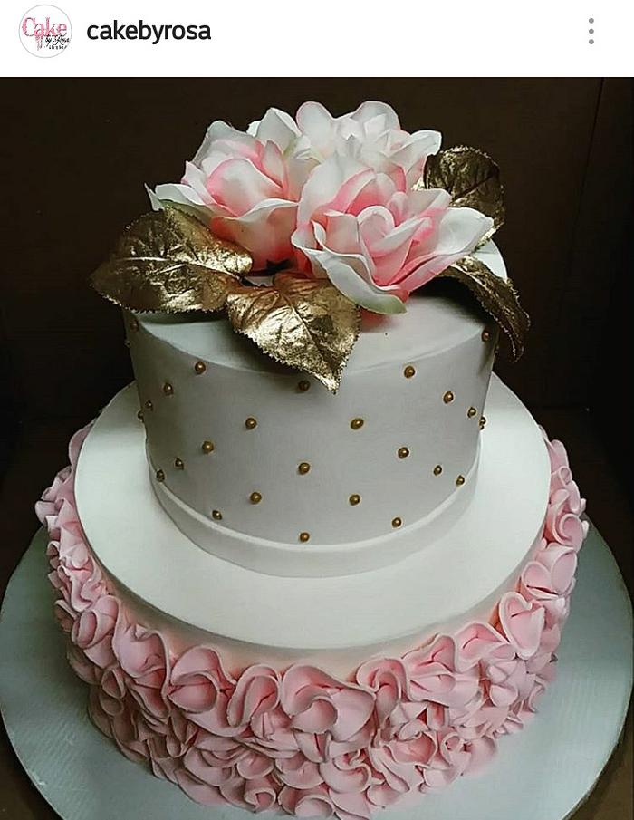 Pink roses cake