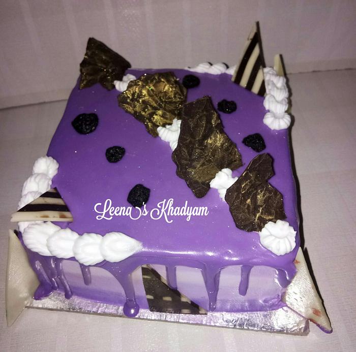 Blueberry Cake with Chocolate garnishes