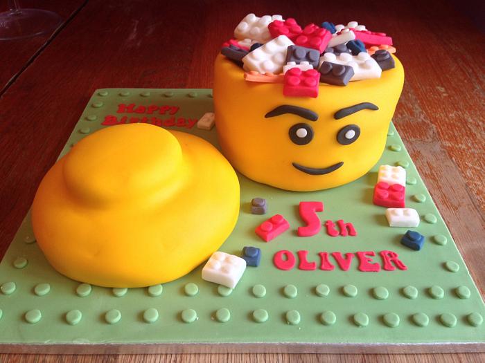 Lego head cake