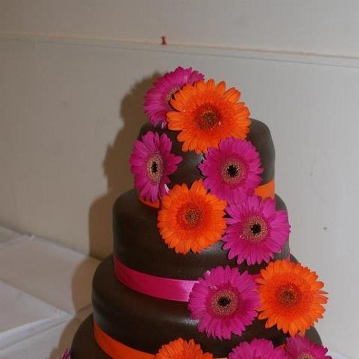 4 tier all choc wedding cake